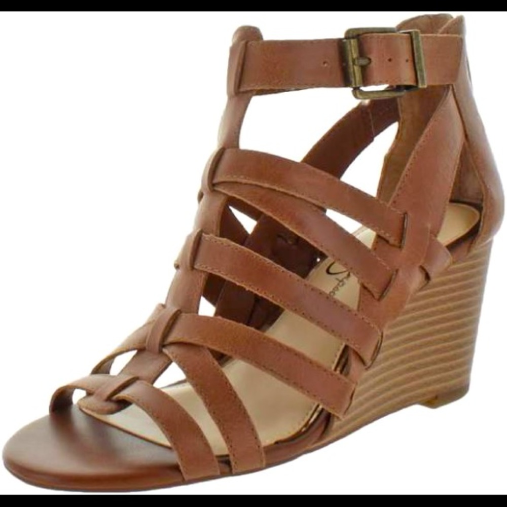 Jessica Simpson Caged Wedge - Burnt Umber